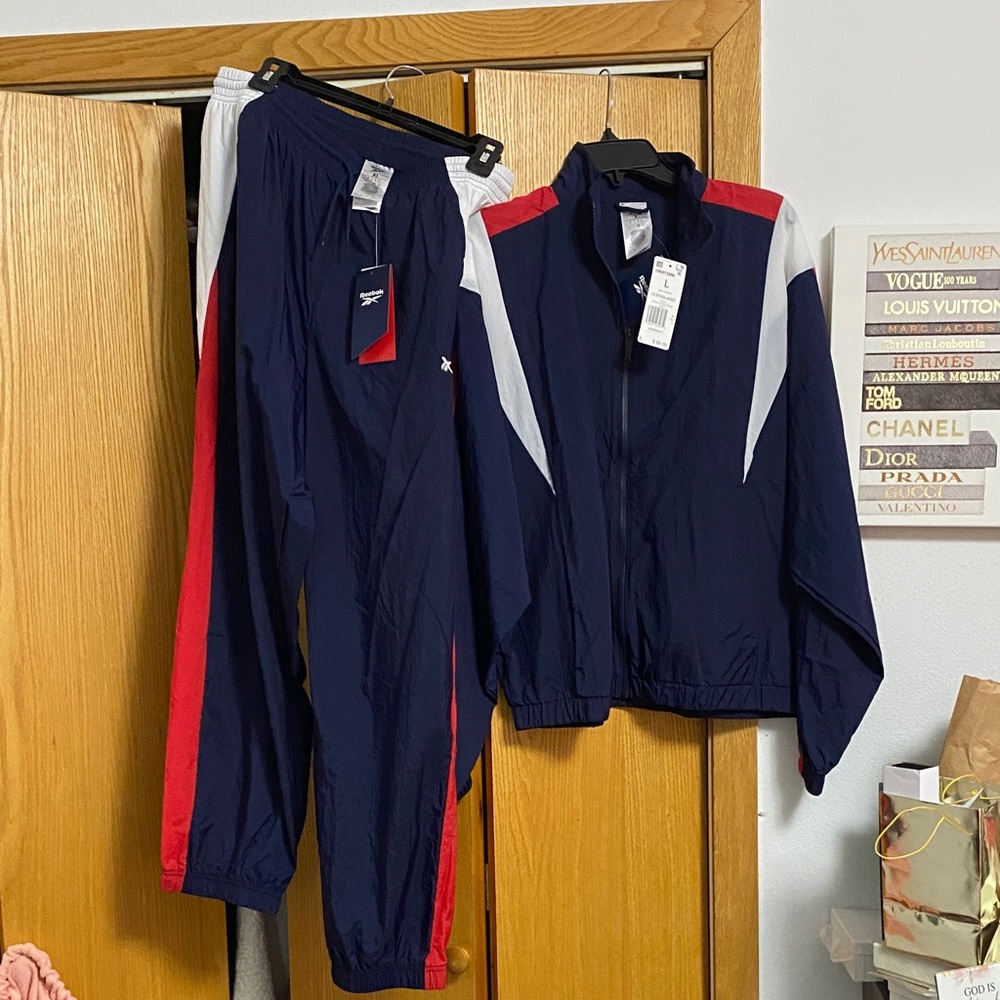 Reebok Navy and Red Tracksuit Set